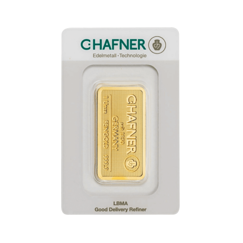 1 troy ounce goudbaar C. Hafner