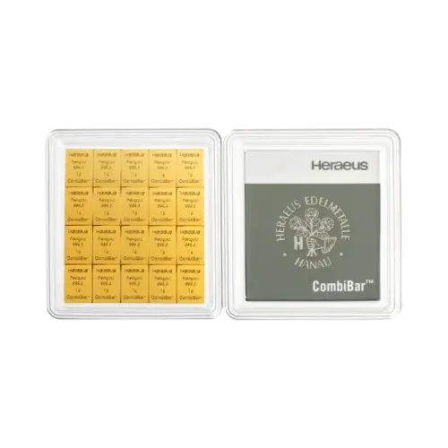 20 x 1 gram gouden Heraeus CombiBar